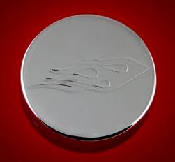 Flame engraved puck cover
